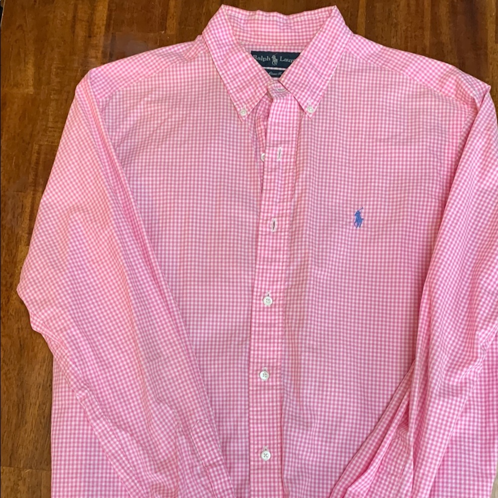 Ralph Lauren Pink Checkered Men's Shirt